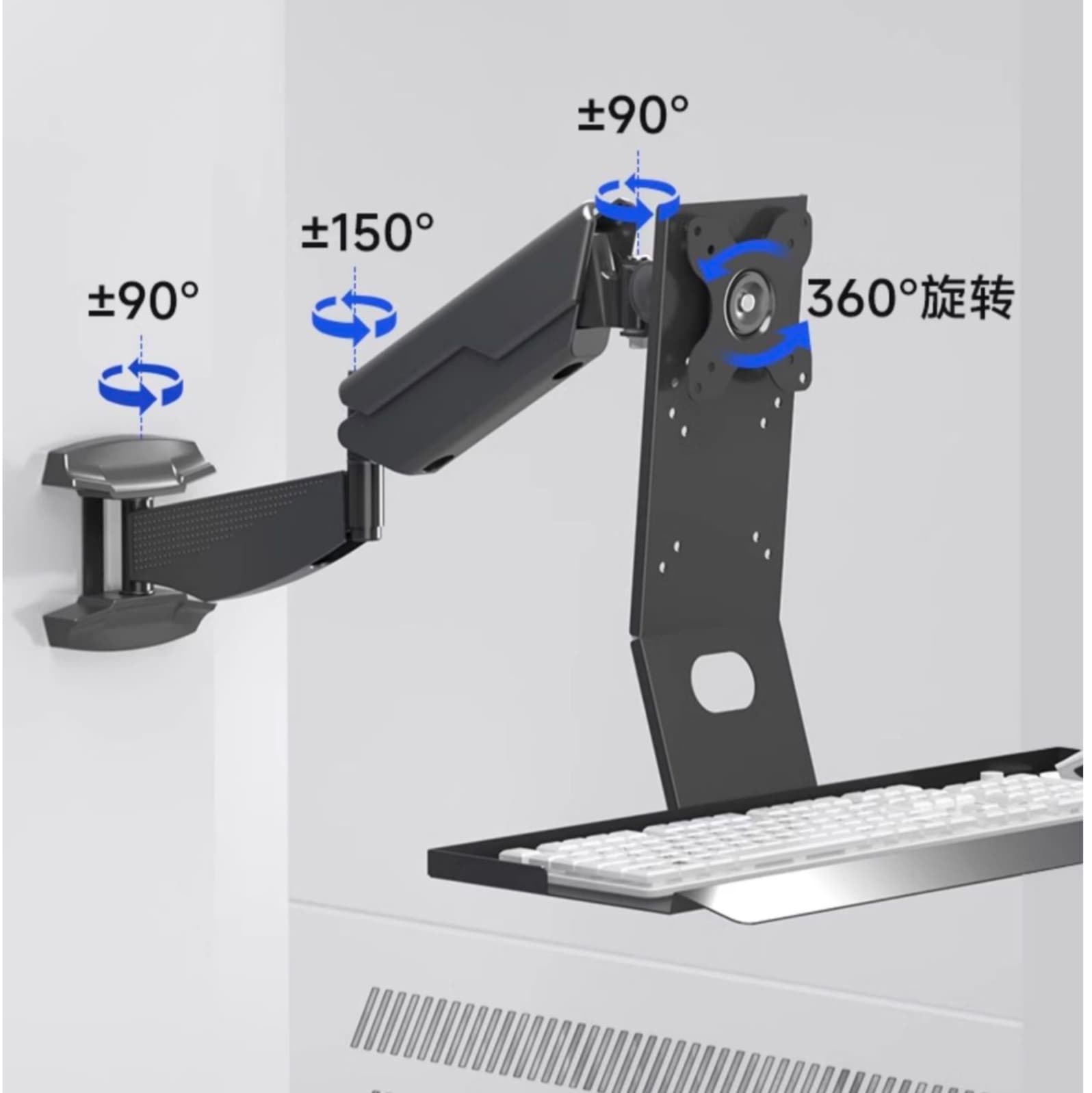 多機能アルミ合金製モニターアーム
