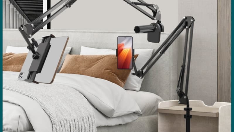 モニターアーム ベッド用 多機能スマホ・タブレットアーム